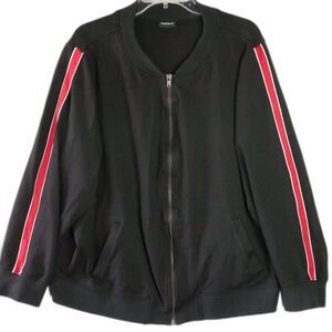 Torrid Womens Size 3 Full Zip Black Sporty Jacket Long Sleeve Pockets